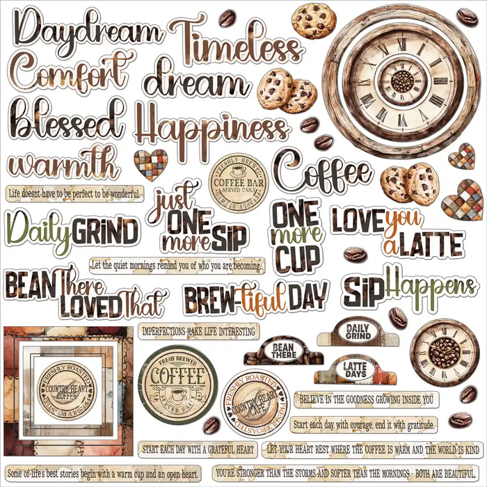 Country Heart Cafe Chipboard Set