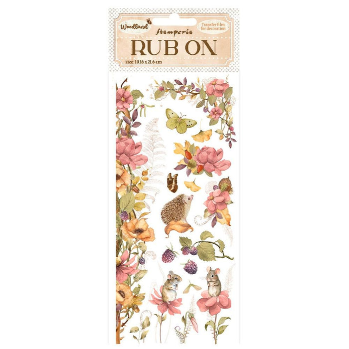 Woodland Rub-Ons - Flowers And Mice