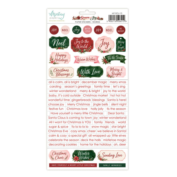 SEASON OF JOY PAPER STICKERS - WORDS