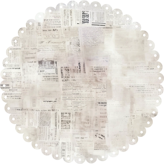 Newsprint Scalloped Decorative Base Layer