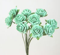1.5cm Roses - Aqua