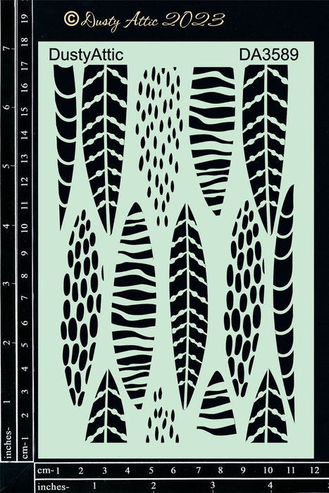 Dusty Attic Leaves Stencil #8