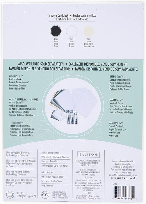 Surfacez Smooth Cardstock - Black/Ivory/White