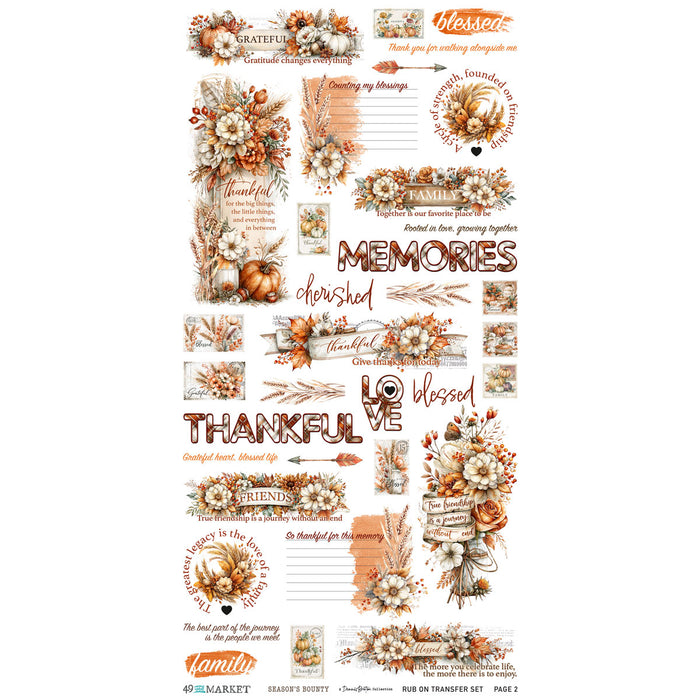 Season's Bounty 6 x12 Essential Rub-on Transfer Set