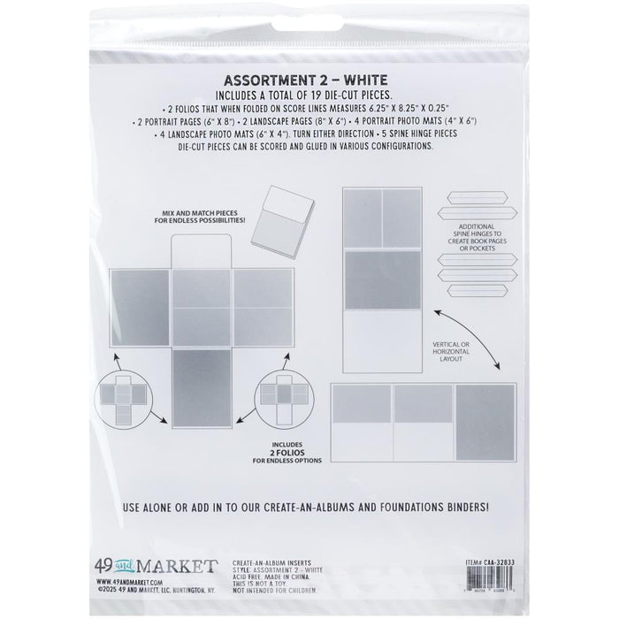 Create-An-Album Foundation Inserts - Assortment 2 White