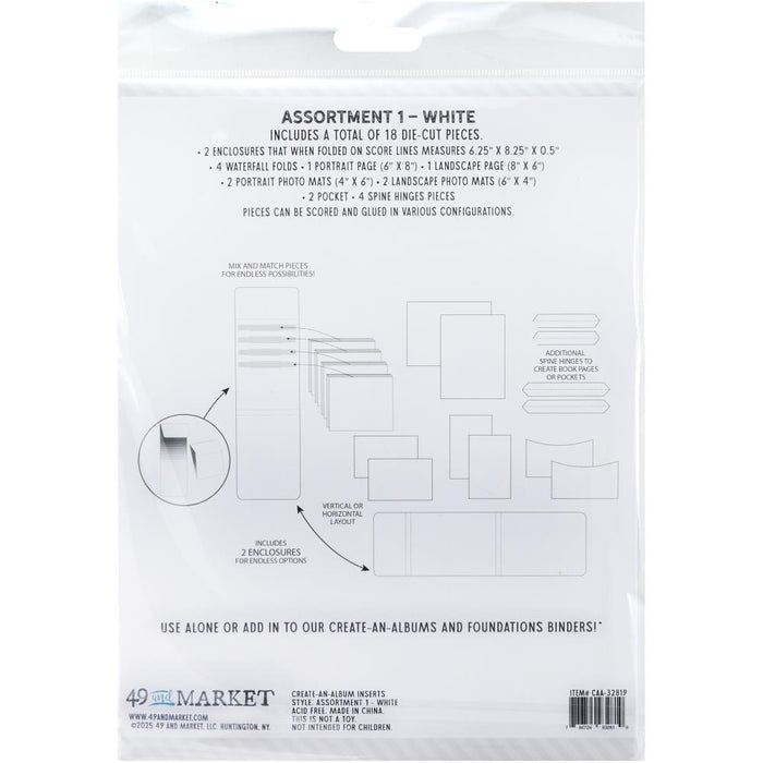 Create-An-Album Foundation Inserts - Assortment 1 White