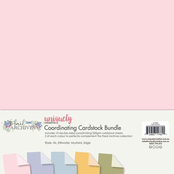 Floral Archives 12 X 12 COORDINATING CARDSTOCK BUNDLE