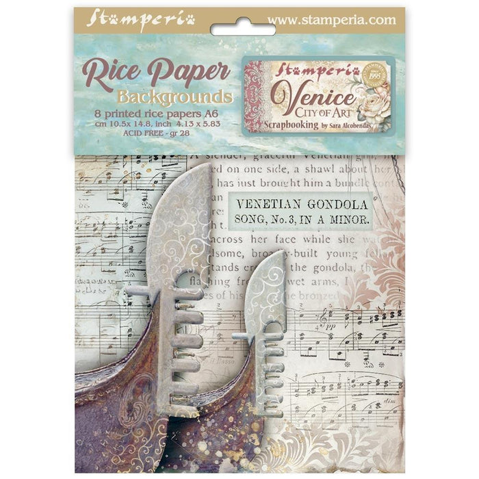 Venice City of Art Rice Paper A6 8/Pkg