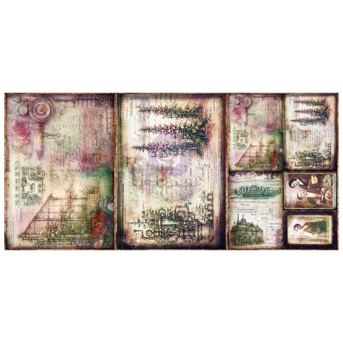 FINNABAIR A3 DECOUPAGE FIBER PAPER SET – MECHANICAL ORCHARD