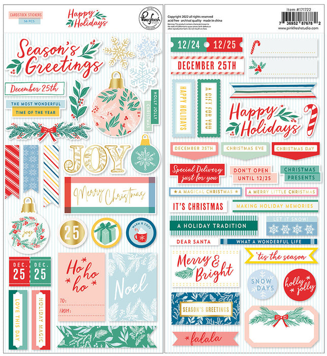 Happy Holidays Cardstock Stickers