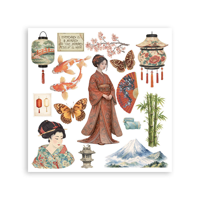 Oriental Garden Rub-On Kit 6"x6"