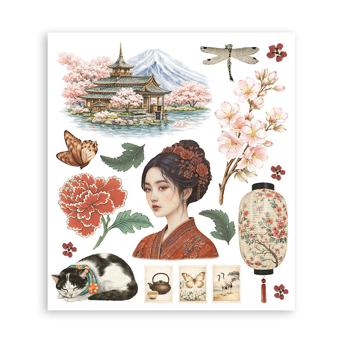 Oriental Garden Rub-On Kit 8"x9"