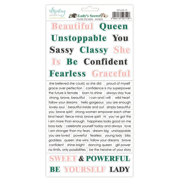 LADY'S SECRET PAPER STICKERS - WORDS