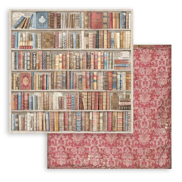 Vintage Library Backgrounds Paper Pad 12"X12"