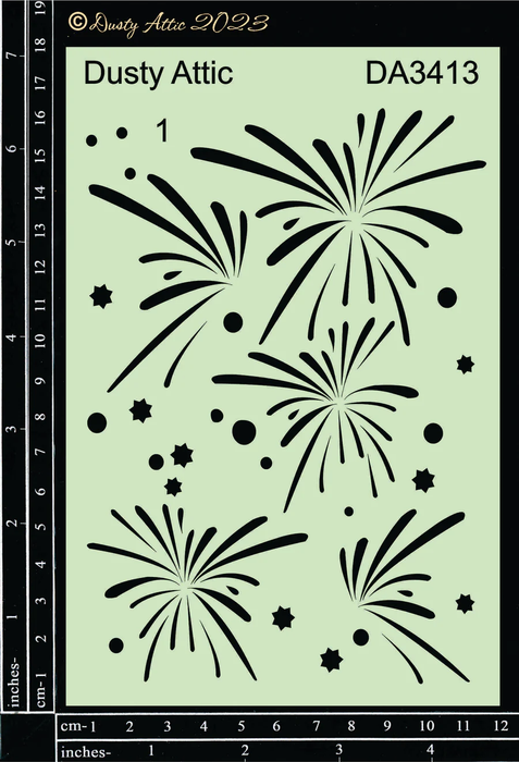 Dusty Attic Fireworks Stencil #1