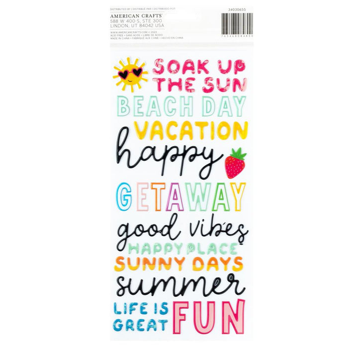 Thickers Stickers - Fun In The Sun Puffy Phrases