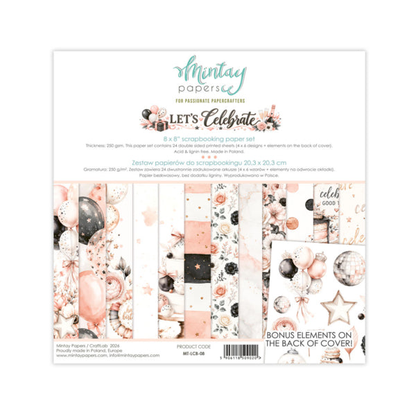 LET'S CELEBRATE 8 X 8 PAPER SET