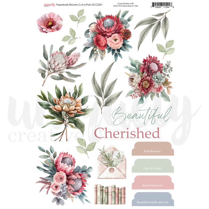 PAPERBARK BLOOMS CUT-A-PART SHEET