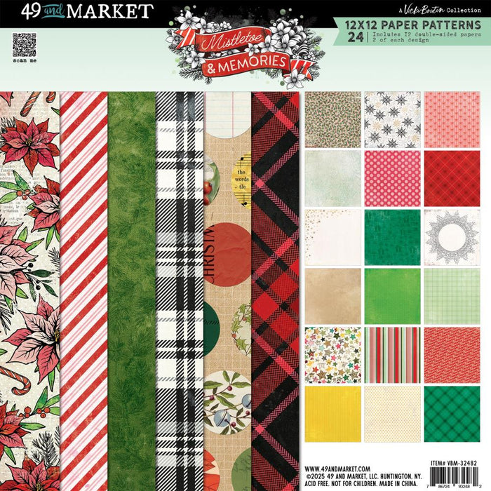 Mistletoe And Memories Paper Pad 12"X12"