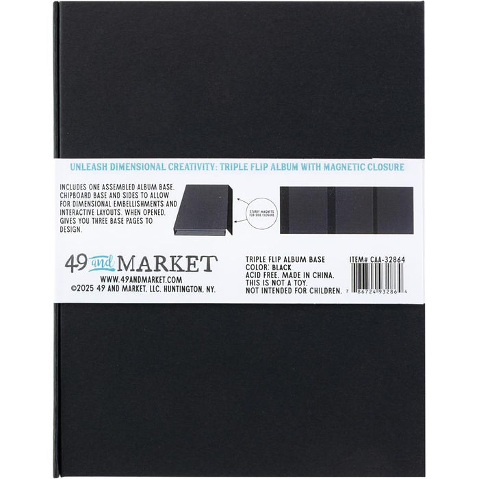 49 And Market Create-An-Album Triple Flip Album Base - Black