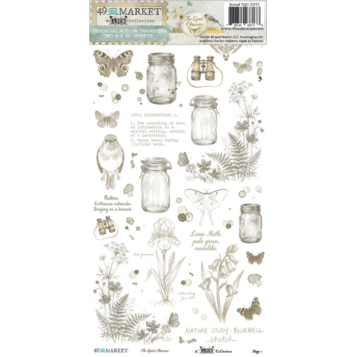 The Quiet Observer 6 x12 Essential Rub-on Transfer Set