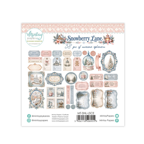 SNOWBERRY LANE PAPER EPHEMERA - 38 PIECES