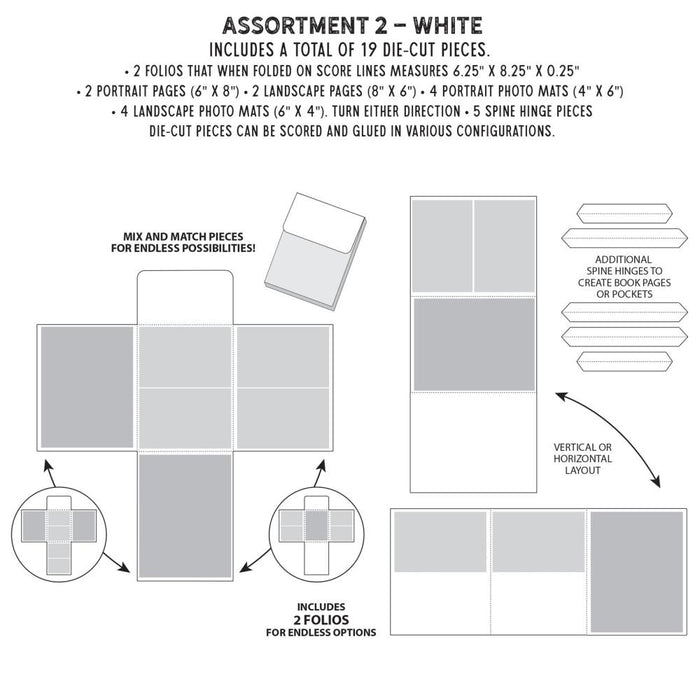 Create-An-Album Foundation Inserts - Assortment 2 White