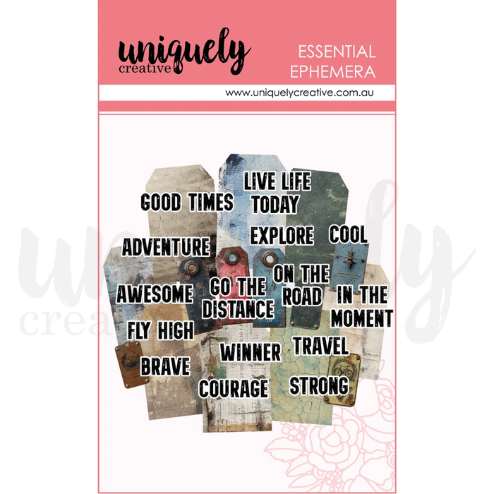 GRUNGE TAGS & TITLES EPHEMERA