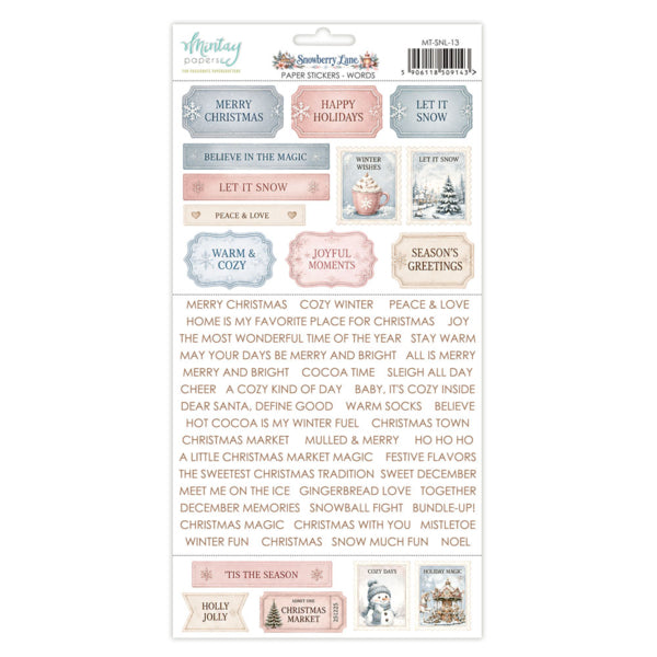SNOWBERRY LANE PAPER STICKERS - WORDS