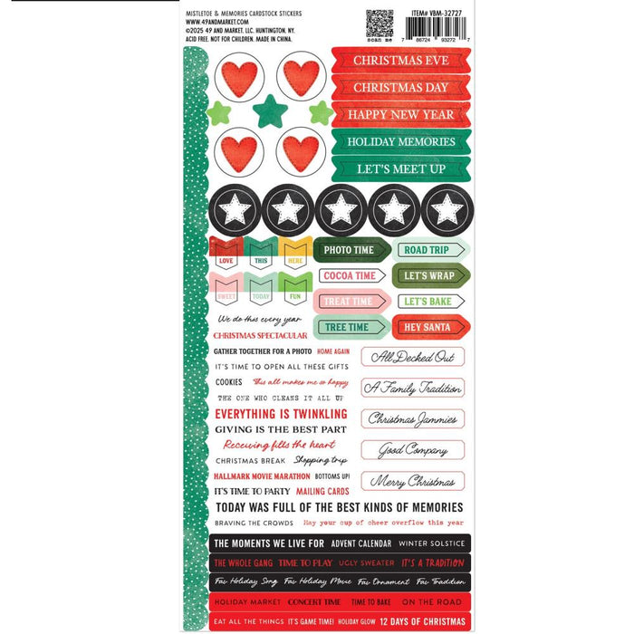 Mistletoe And Memories Cardstock Stickers