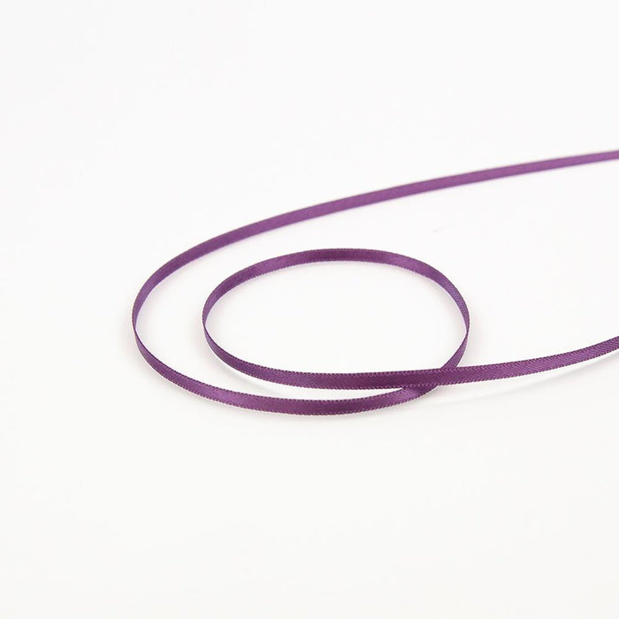 3mm Satin Ribbon - Aubergine Purple