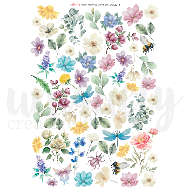 FLORAL ARCHIVES CUT-A-PART SHEET