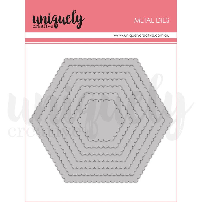 Scalloped Nesting Hexagons Die