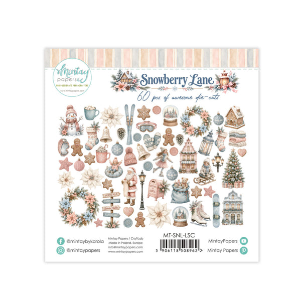 SNOWBERRY LANE PAPER DIE-CUTS - 60 PIECES
