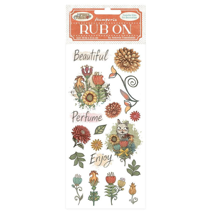 Furry Friends Rub-Ons - Flowers