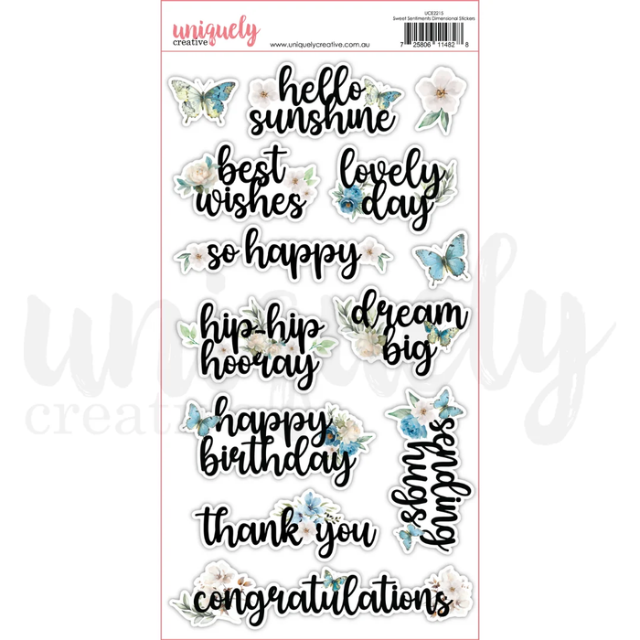 DELIGHTED CURIOSITIES SWEET SENTIMENTS DIMENSIONAL STICKERS