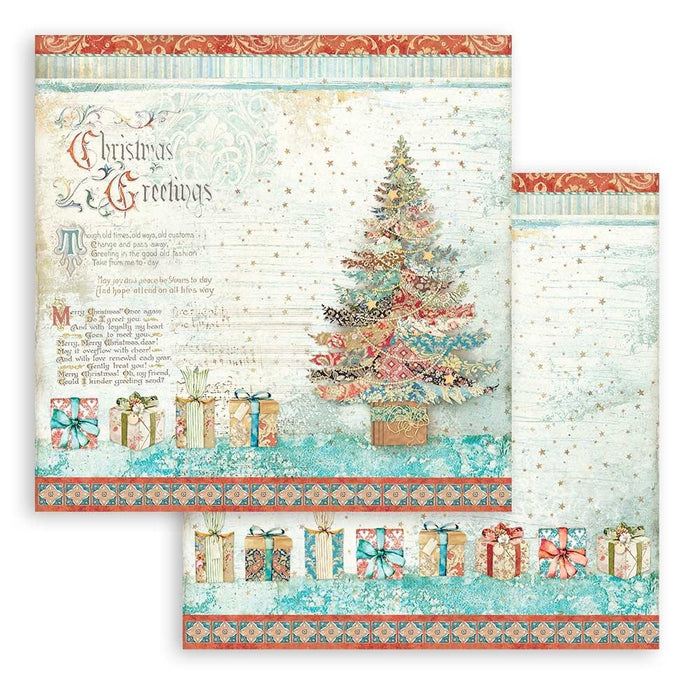 CHRISTMAS GREETINGS Paper Pad 12"X12"