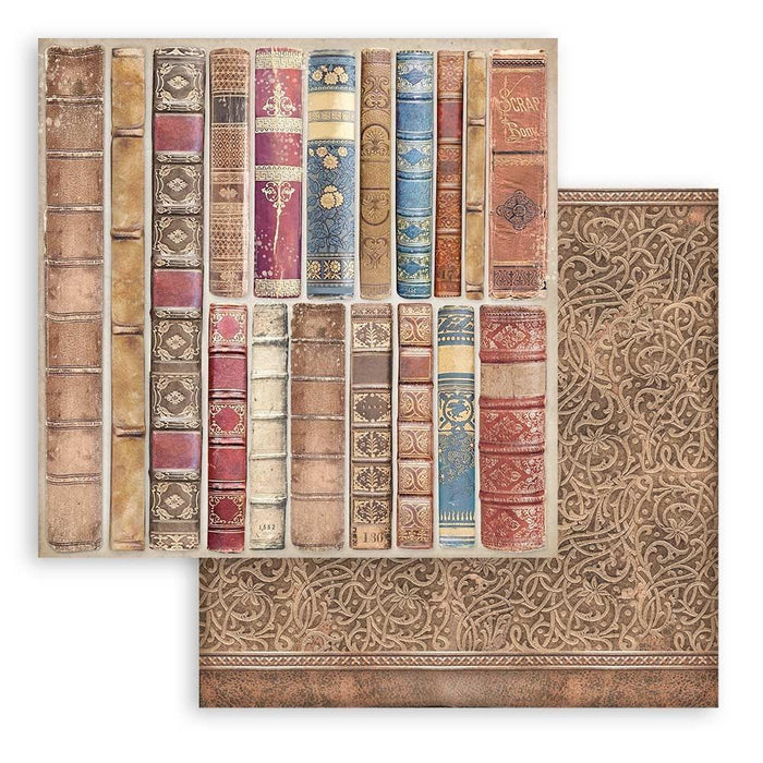 Vintage Library Backgrounds Paper Pad 8"X8"