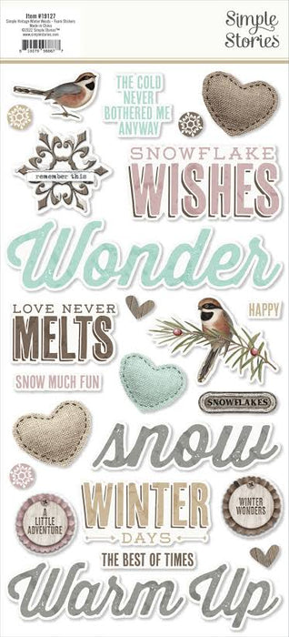 Simple Vintage Winter Woods - Foam Stickers