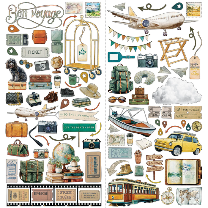 Travel Diaries Laser Cut Elements