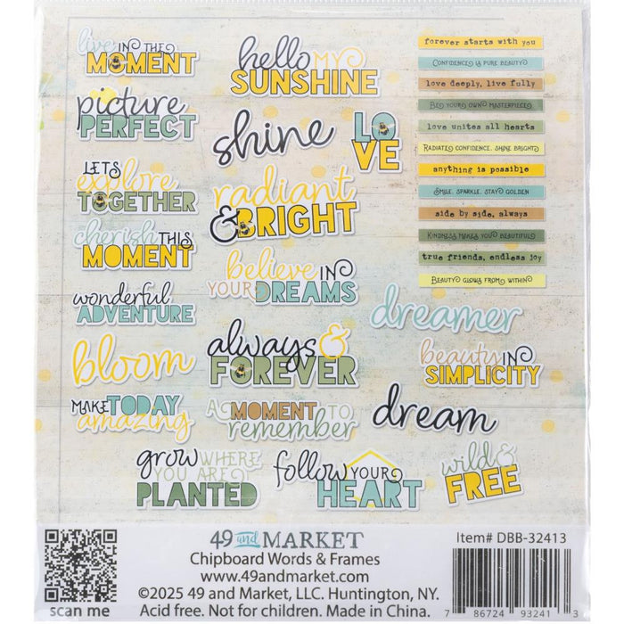 Botanical Buzz Chipboard Set - Words