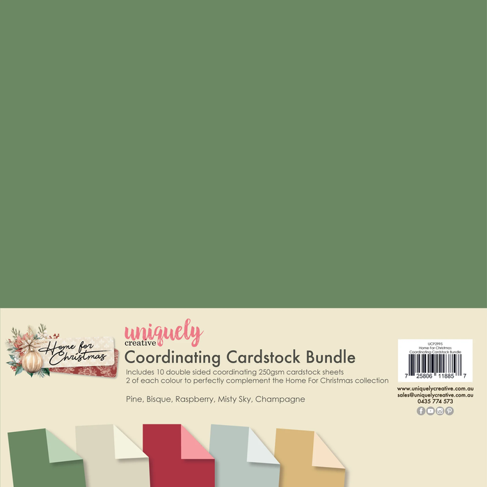 HOME FOR CHRISTMAS 12 X 12 COORDINATING CARDSTOCK BUNDLE