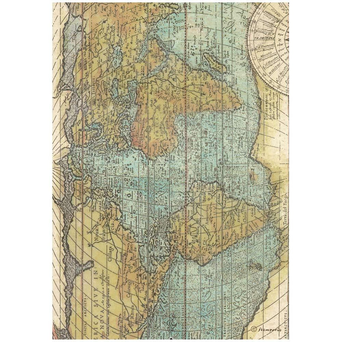 Around The World Rice Paper - Map