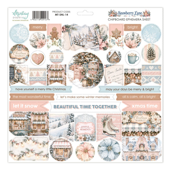 SNOWBERRY LANE CHIPBOARD EPHEMERA SHEET