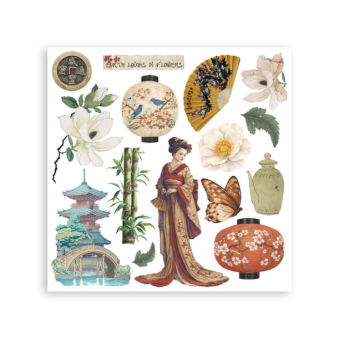 Oriental Garden Rub-On Kit 6"x6"