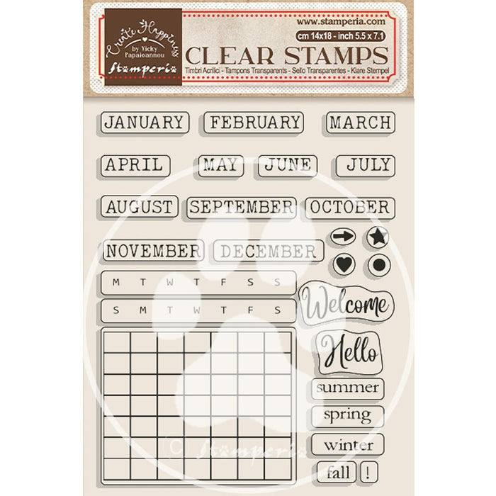 Create Happiness Christmas Clear Stamps - Christmas Calendar, Monthly