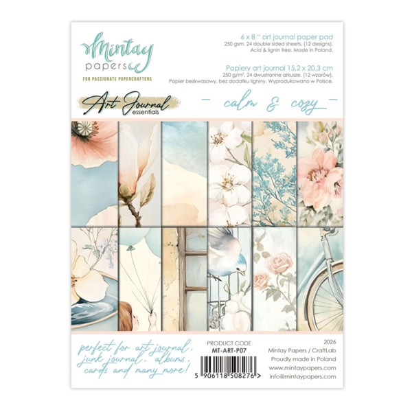 6 X 8 ART JOURNAL PAPER PAD - CALM & COZY