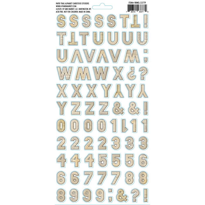 Paper Trail Alphabet Cardstock Stickers