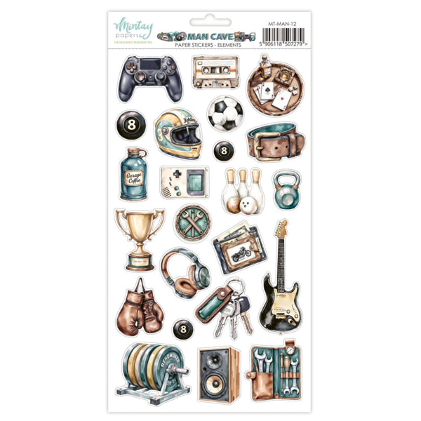 MAN CAVE PAPER STICKERS - ELEMENTS