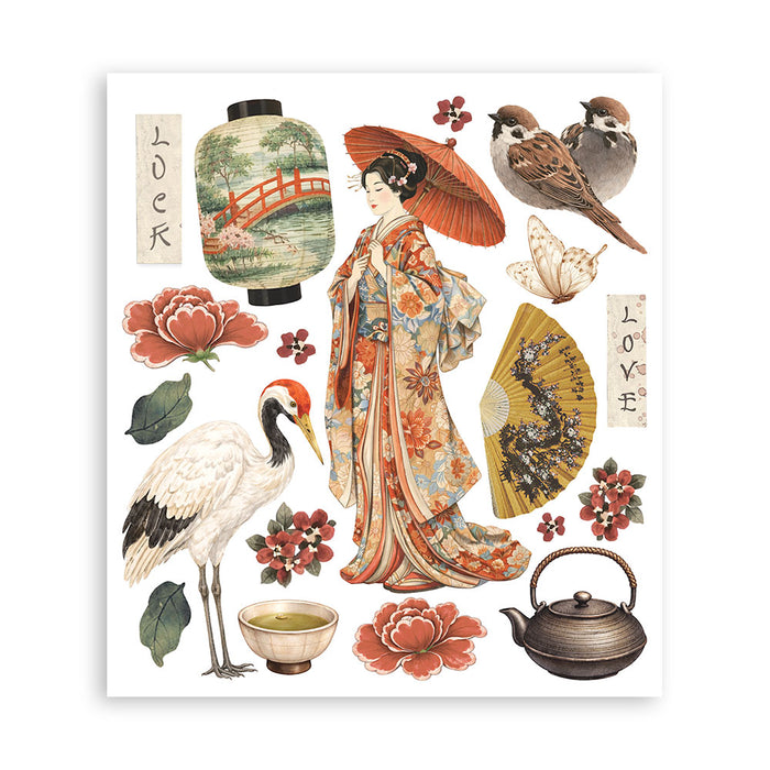 Oriental Garden Rub-On Kit 8"x9"